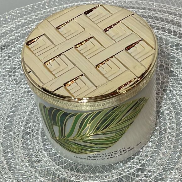 BBW Watermelon and Wild Mint 3 Wick Candle NWT - Picture 2 of 5